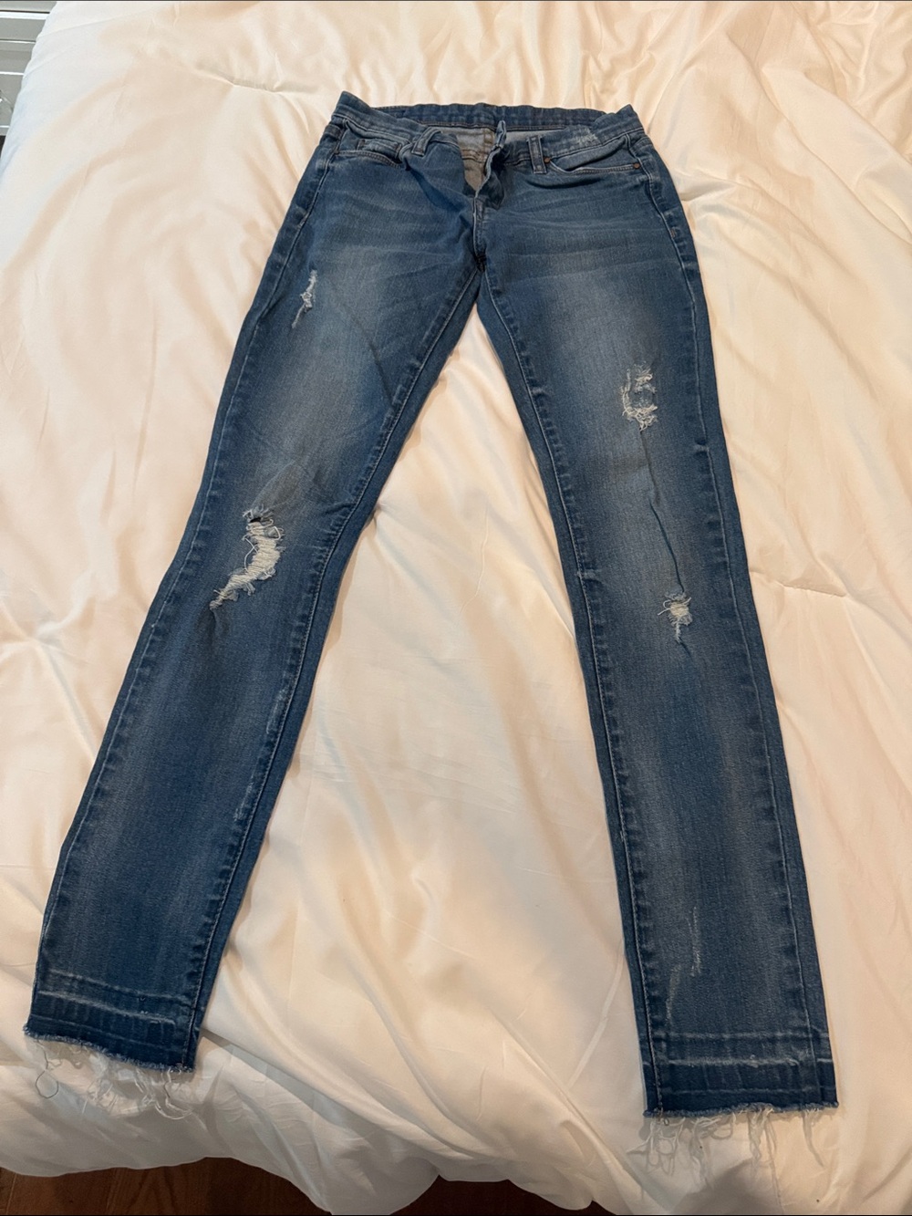 Blank NYC Dark Blue Distressed Skinny Jeans